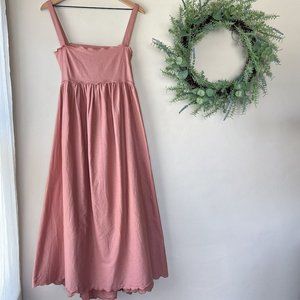 ASOS | Dresses | Asos Design Dusky Pink Scallop Edge Cut Out Back Midi  Sundress | Poshmark